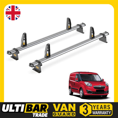 Vauxhall Combo Roof Rack for 2012-2018 2x Roof Bars + Loadstops Van Guard Trade