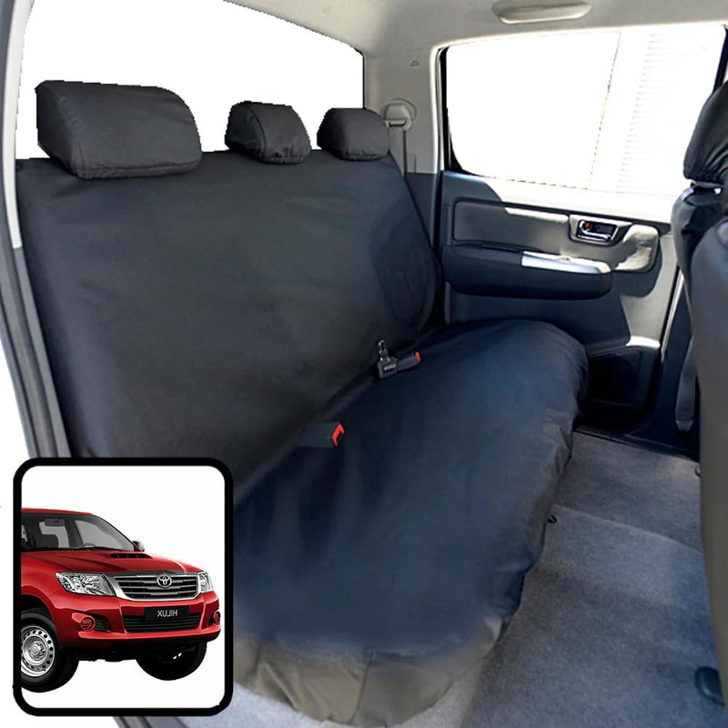 Toyota Hilux (2005-2016) - Tailored Rear Bench Seat Cover in Black