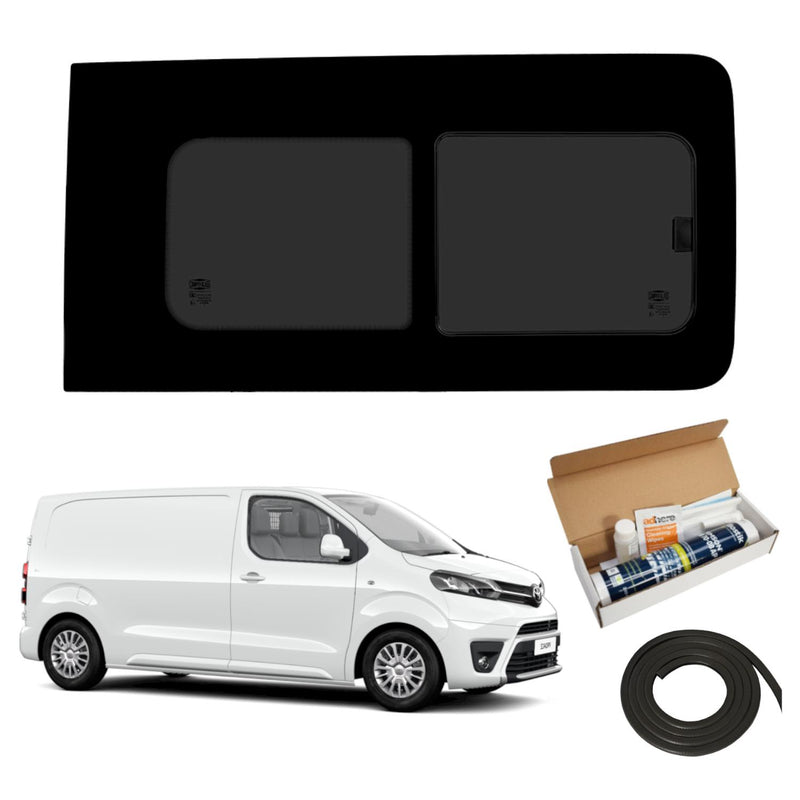 Toyota Proace (2016-) - Right Hand Side Panel Dark Tint Opening Window & Fitting Kit