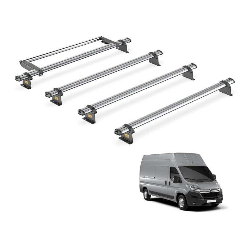 Citroen Relay Roof Rack for 2006+ [H3 Roof] 4 Bars & Roller - Van Guard Trade