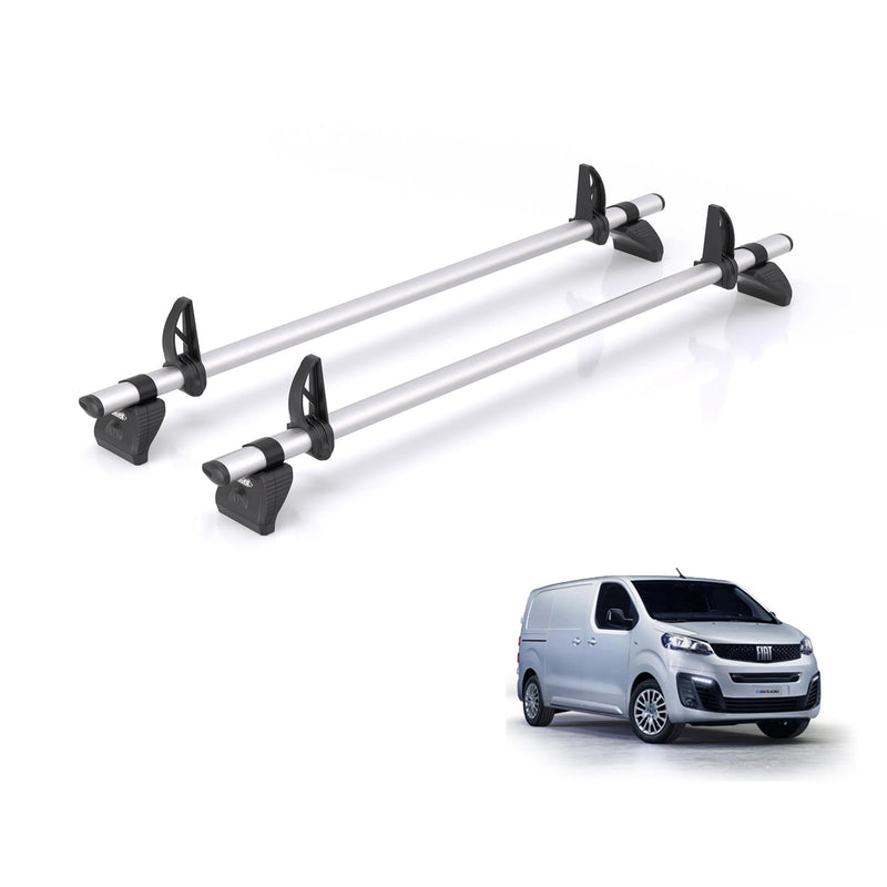 Fiat Scudo (2022-) - 2 Rhino Kammbar Pro Roof Bars (Aluminium)