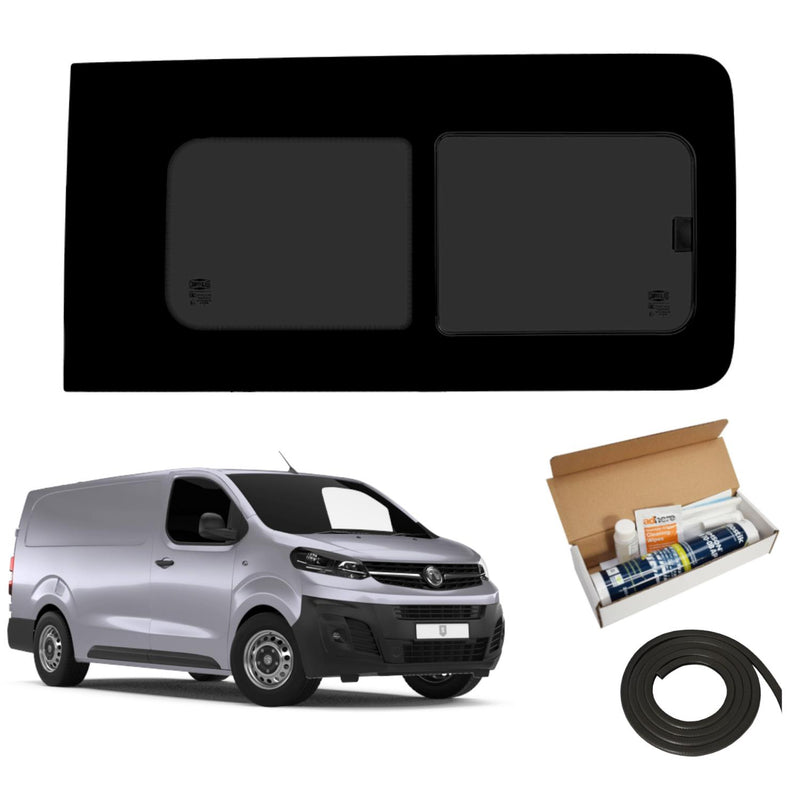 Vauxhall Vivaro LWB (2019-) Driver Side Opening Window Privacy Camper Glass with Fitting Kit