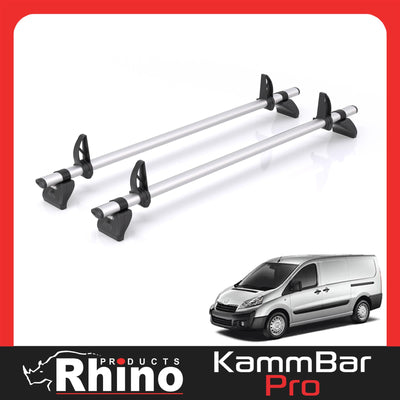 Peugeot Expert (2007-2016) - 2 Rhino Kammbar Pro Roof Bars (Aluminium)