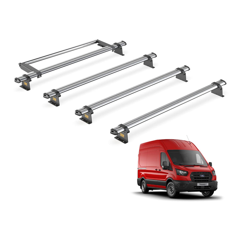 Ford Transit (2013-2024) - 4 Van Guard Ultibar Trade Roof Bars + Roller