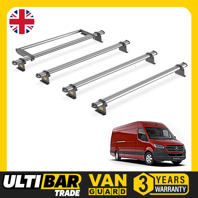 Mercedes Sprinter (2018-) - 4 Van Guard Ultibar Trade Roof Bars + Roller