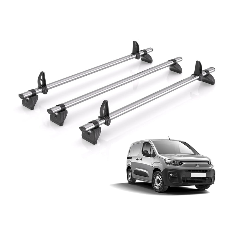 Fiat Doblo (2022-) - 3 Rhino Kammbar Fleet Roof Bars (Steel)