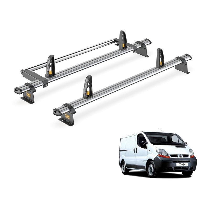 Renault Trafic Roof Rack (2001-2014) 2 Bars + Roller + Loadstops Van Guard Trade