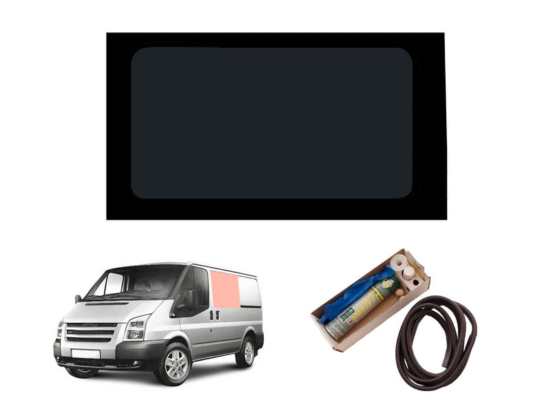 Ford Transit SWB (2000-2014) Passenger Side Fixed Window Privacy Camper Glass with Fitting Kit