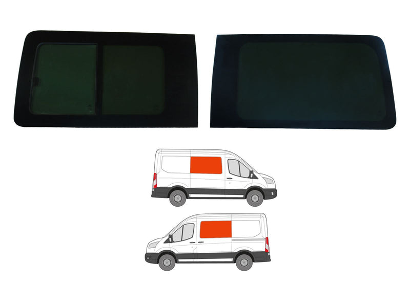 Ford Transit (2014-) Driver Fixed Passenger Opening Side Windows Privacy Camper Glass