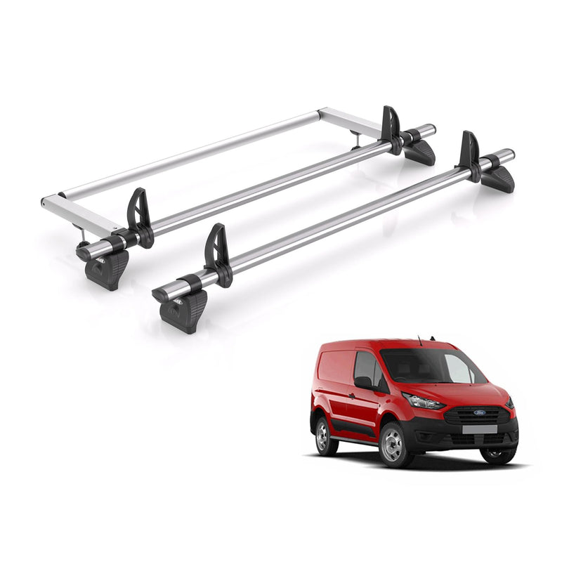 Ford Transit (2013-2024) Connect - 2 Rhino Kammbar Fleet Roof Bars + Roller (Steel)