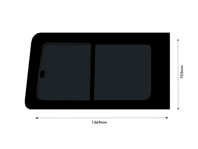 Ford Transit (2014-) - Left Sliding Door Dark Tint Opening Window & Fitting Kit