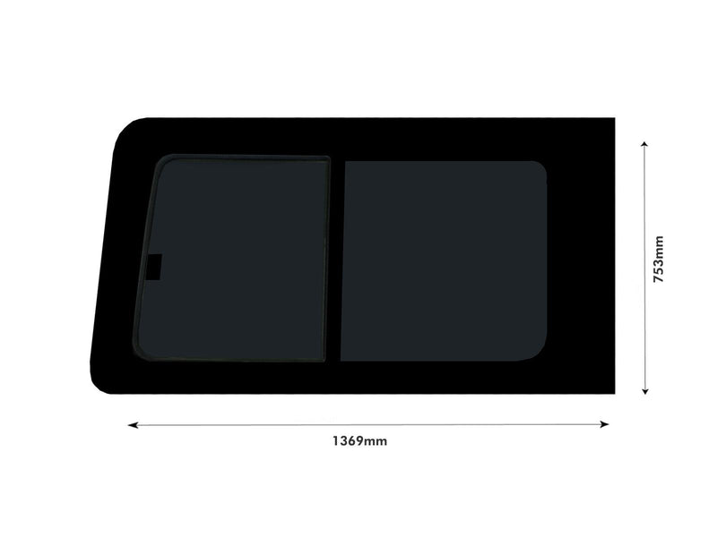 Ford Transit (2014-) - Left Sliding Door Dark Tint Opening Window & Fitting Kit