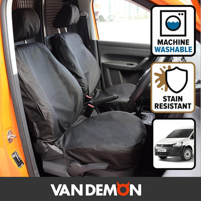 VW Caddy (2004-2015) - Tailored Front Row Seat Covers in Black (1+1)