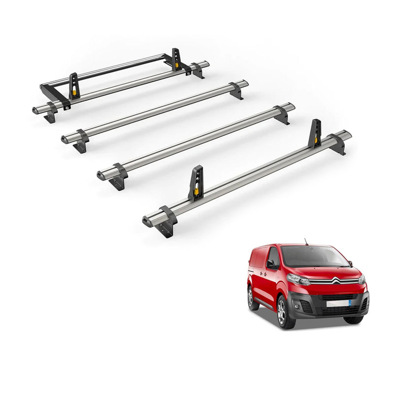 Peugeot Expert (2016-) - 4 Van Guard Ultibar Plus Roof Bars + Roller