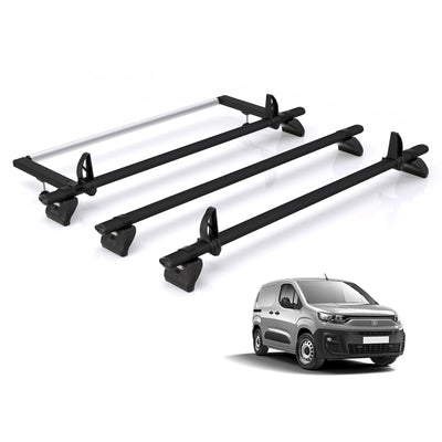 Fiat Doblo (2022 onwards) - Rhino Kammbar Black Roof Bars