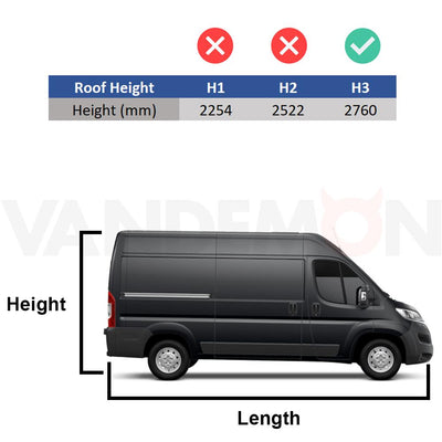 Citroen Relay Roof Rack for 2006+ [H3 Roof] 4 Bars & Roller - Van Guard Trade