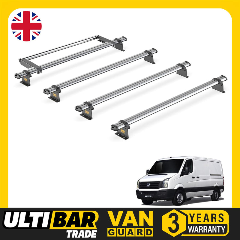 VW Crafter (2006-2017) - 4 Van Guard Ultibar Trade Roof Bars + Roller