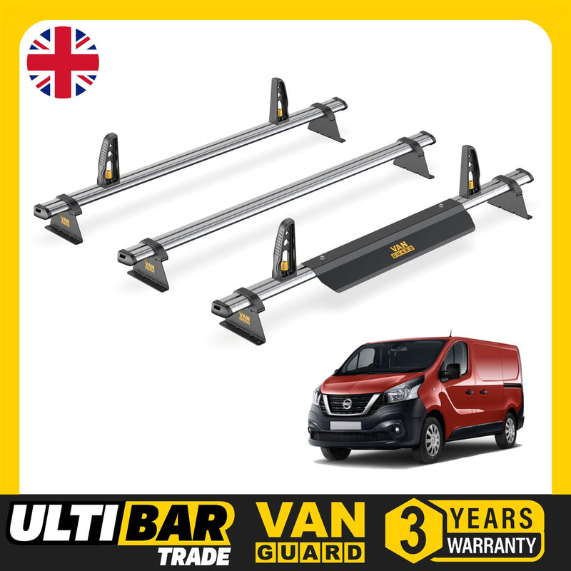 Nissan NV300 Roof Rack for 2016+ 3x Bars + Loadstops Van Guard Ultibar Trade