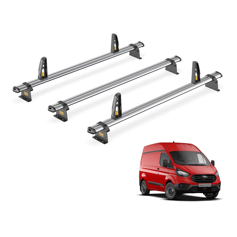 Ford Transit Custom Roof Rack for 2013-2024 GEN1 [H2] 3 Bars Van Guard Trade Bar