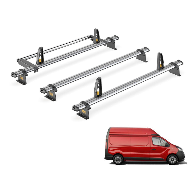 Nissan Primastar Roof Rack for 2022+ [H2] 3x Bars & Loadstops - Van Guard Trade