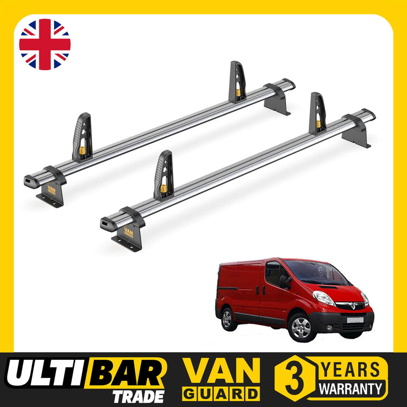 Vauxhall Vivaro Roof Rack for 2001-2014 2x Roof Bars + Loadstops Van Guard Trade