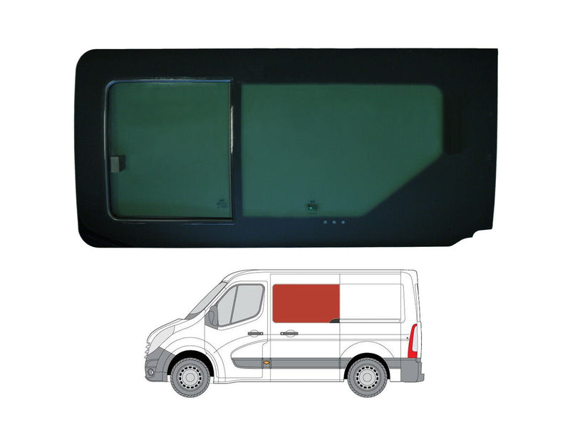 Renault Master (2010-2024) Passenger Side Opening Window Privacy Camper Glass
