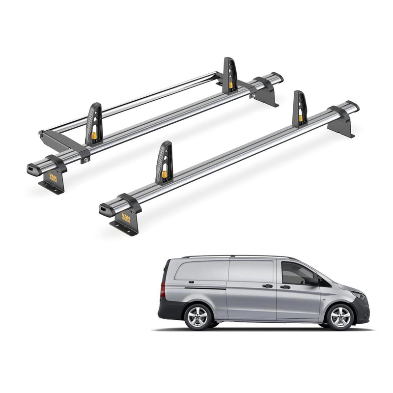 Mercedes Vito Roof Rack (2014+) [Extra-Long] 2x Bars and Roller Van Guard Trade