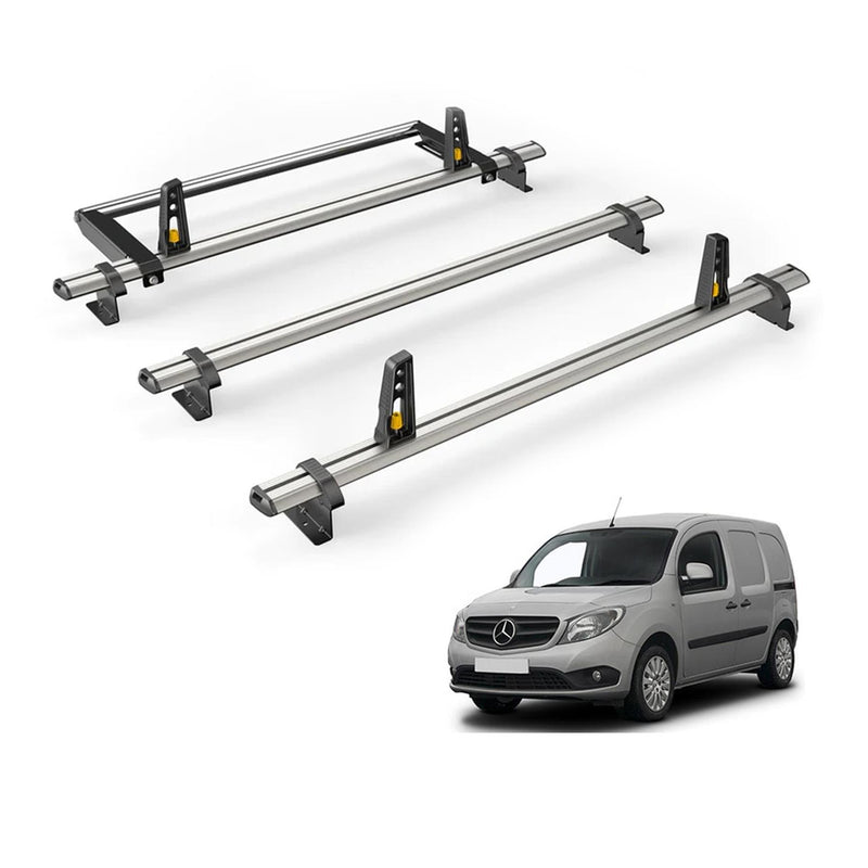 Mercedes Citan (2012-2021) - 3 Van Guard Ultibar Plus Roof Bars + Roller