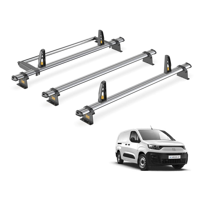 Fiat Doblo Roof Rack for 2022+ [Long L2] 3 Bars, Roller, Loadstops - Van Guard