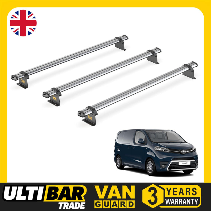 Toyota ProAce (2016-2024) - 3 Van Guard Ultibar Trade Roof Bars