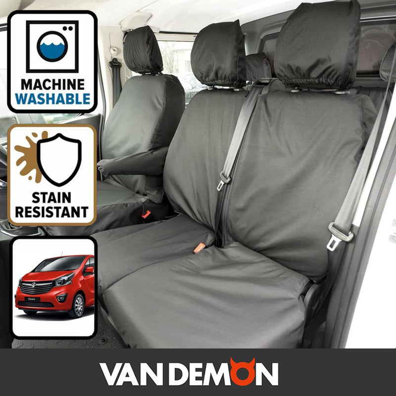 Vauxhall Vivaro (2014-2019) - Tailored Front Row Seat Covers in Black (1+2)