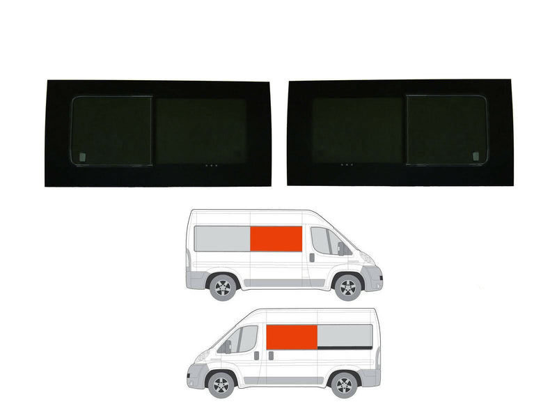 Peugeot Boxer (2006-) Driver and Passenger Side Opening Window Privacy Camper Glass