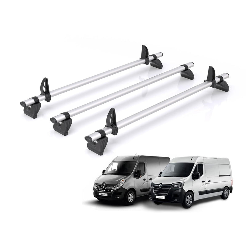 Renault Master (2010-2024) - 3 Rhino Kammbar Pro Roof Bars (Aluminium)