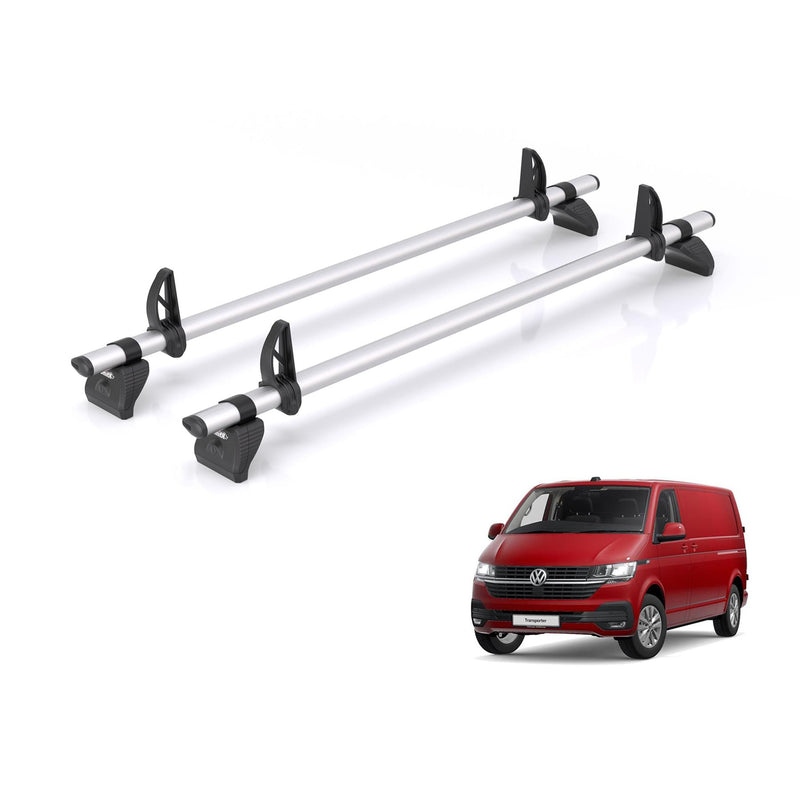 VW Transporter (2003-2024) - 2 Rhino Kammbar Pro Roof Bars (Aluminium)
