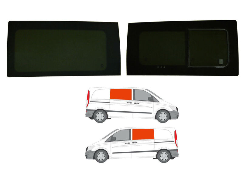 Mercedes Vito (2003-2014) Driver Opening Passenger Fixed Side Windows Privacy Camper Glass