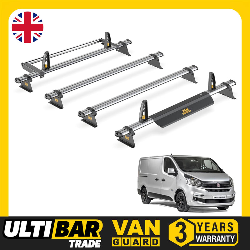 Fiat Talento Roof Rack for 2016+ 4x Bars & Roller & Loadstops Van Guard Trade