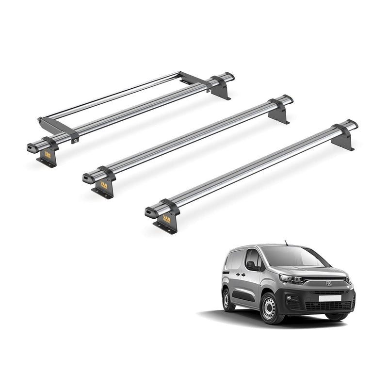Fiat Doblo Roof Rack for 2022+ [Short (L1)] 3 Bars & Roller - Van Guard Trade