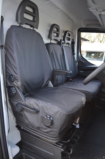 Iveco Daily (2014-) - Tailored Front Row w/ Armrest Seat Covers in Black (1+2)