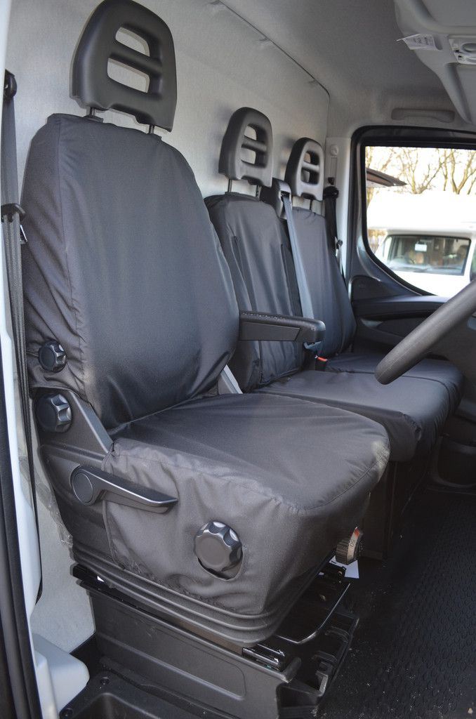 Iveco Daily (2014-) - Tailored Front Row w/ Armrest Seat Covers in Black (1+2)