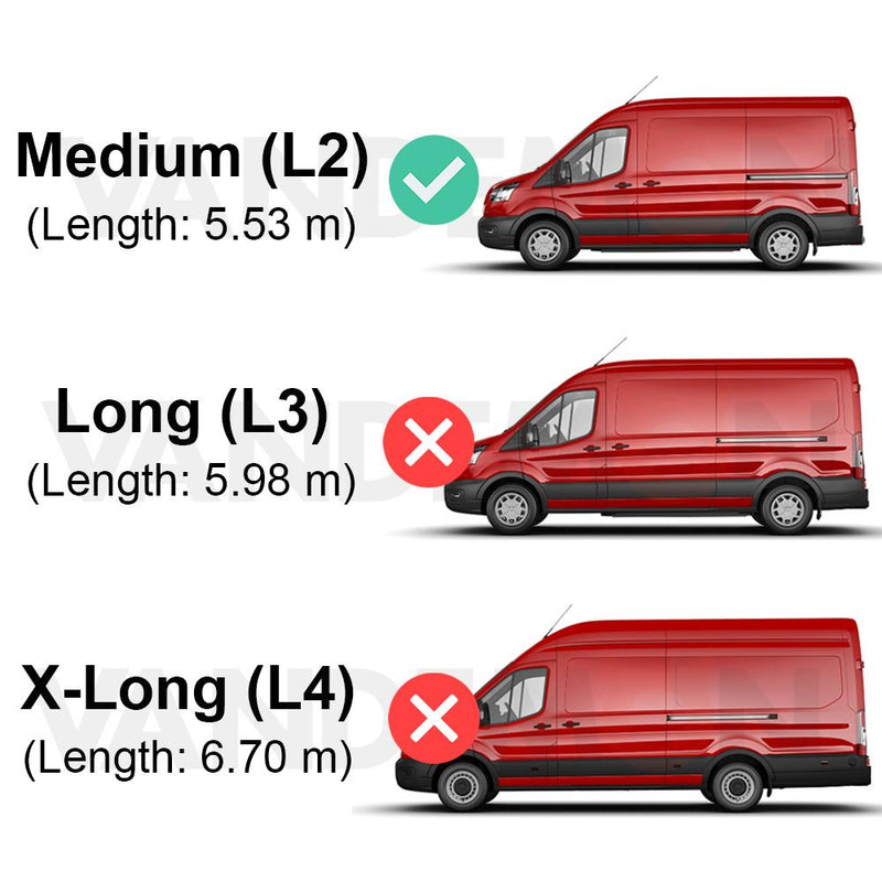 Ford Transit (2013-2024) - 2 Van Guard Ultibar Trade Roof Bars + Roller