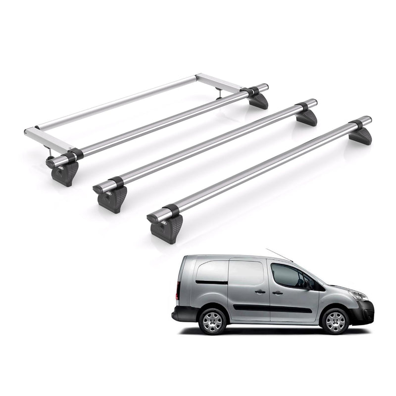 Peugeot Partner Roof Rack For 2008-2018 L2 With Barn Doors 3x Bars Rhino Fleet