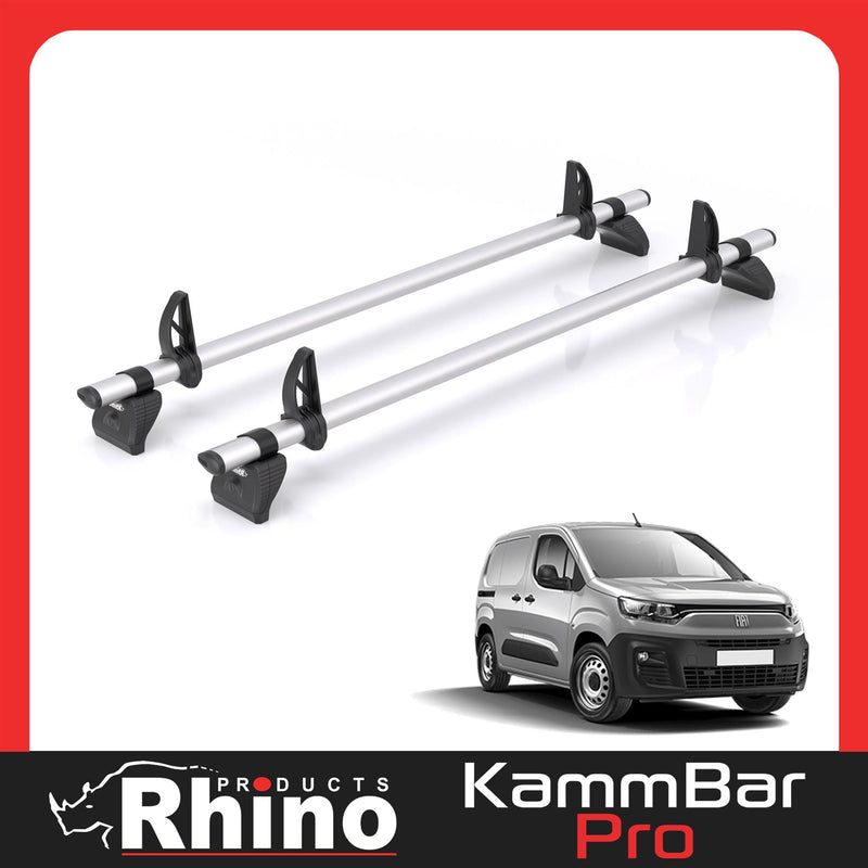 Fiat Doblo (2022-) - 2 Rhino Kammbar Pro Roof Bars (Aluminium)