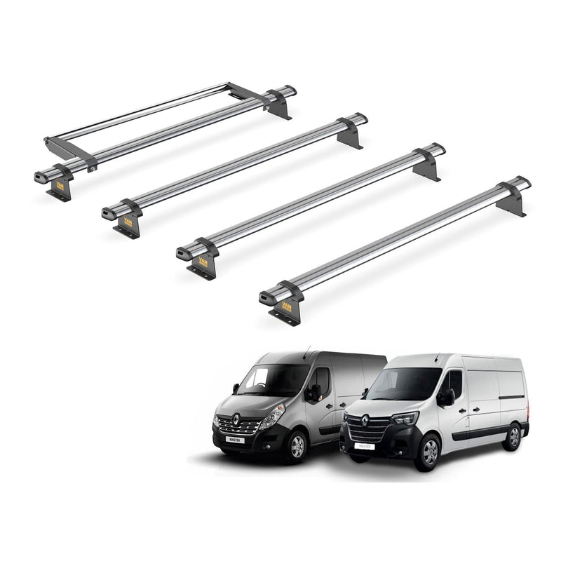 Renault Master (2010-2024) - 4 Van Guard Ultibar Trade Roof Bars + Roller