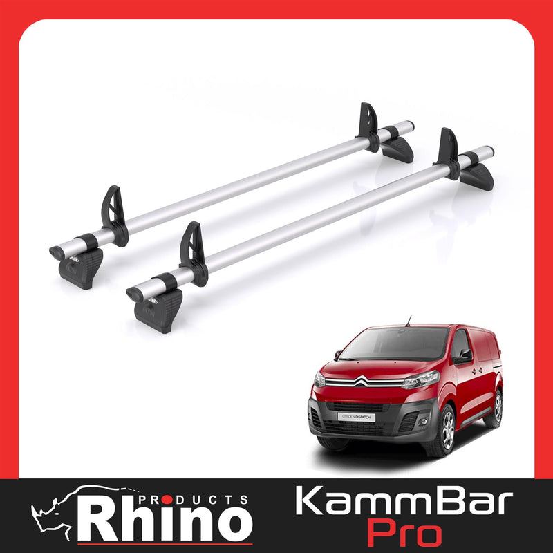 Citroen Dispatch (2016-) - 2 Rhino Kammbar Pro Roof Bars (Aluminium)