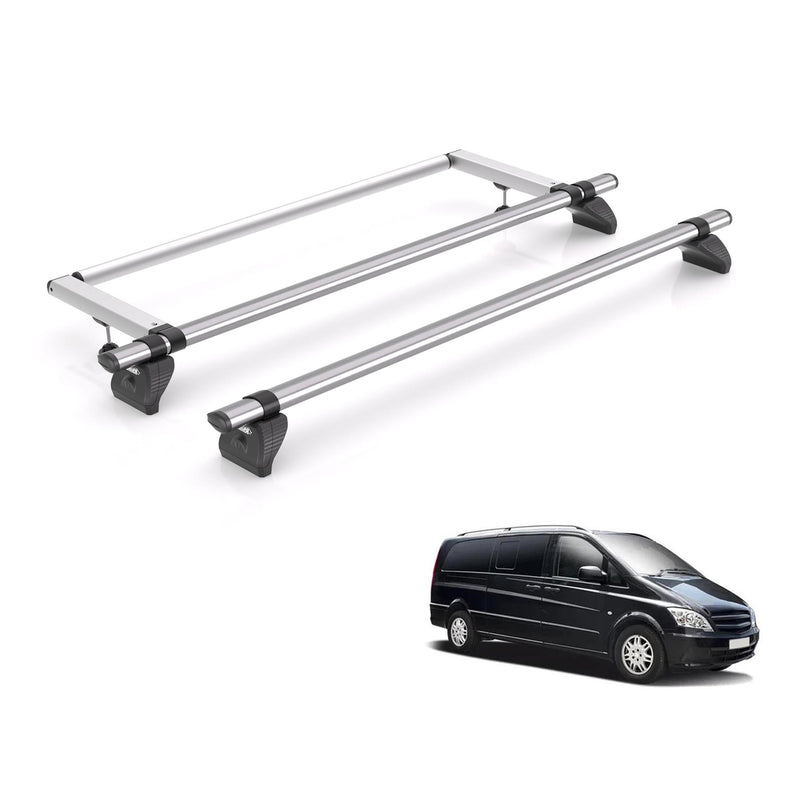 Mercedes Vito Roof Rack For 2003-14 Extra Long Wheelbase With Barn Doors 2x Bars