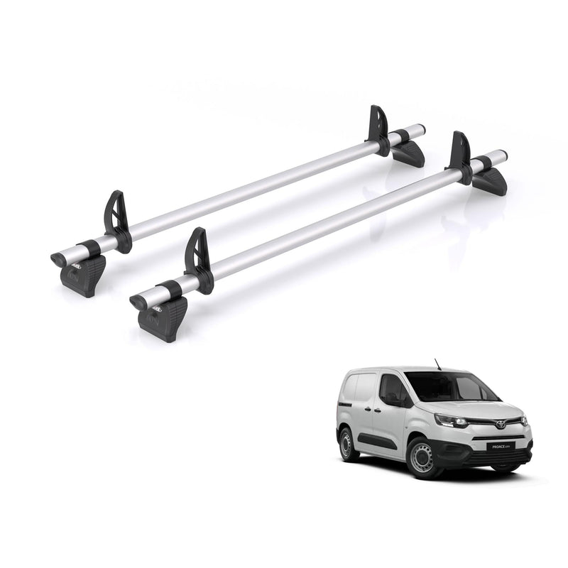 Toyota Proace (2020-) City - 2 Rhino Kammbar Pro Roof Bars (Aluminium)