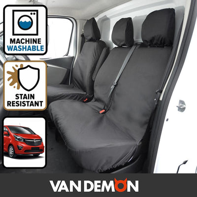 Vauxhall Vivaro (2014-2019) - Tailored Front Row Seat Covers in Black (1+2)