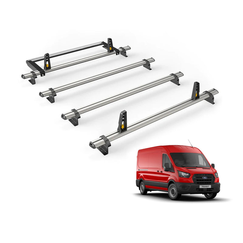 Ford Transit (2013-2024) - 4 Van Guard Ultibar Plus Roof Bars + Roller
