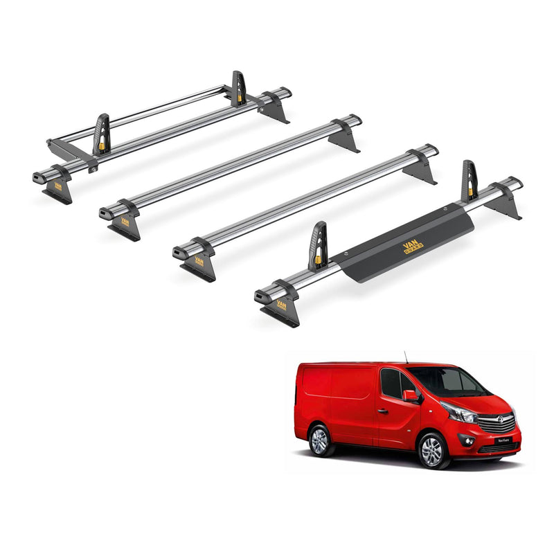 Vauxhall Vivaro Roof Rack for 2014-19 [Tailgate] 4x Bars Bundle Van Guard Trade