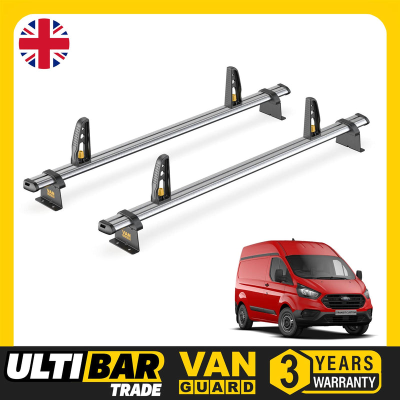 Ford Transit Custom Roof Rack for 2013-2024 GEN1 [H2] 2 Bars Van Guard Trade Bar